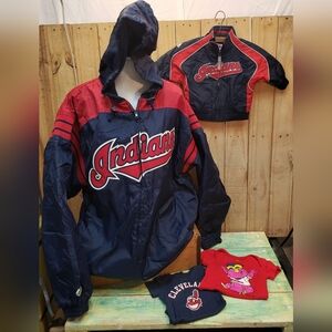 Vintage Cleveland Indians Jacket W/ Kids Matching Jacket